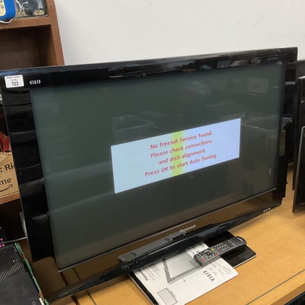 Front view of a Panasonic 42 inch plasma television.