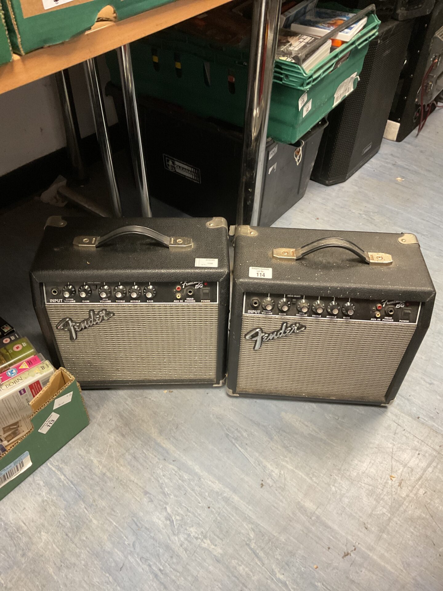 114 Two fender frontman 15g guitar amps