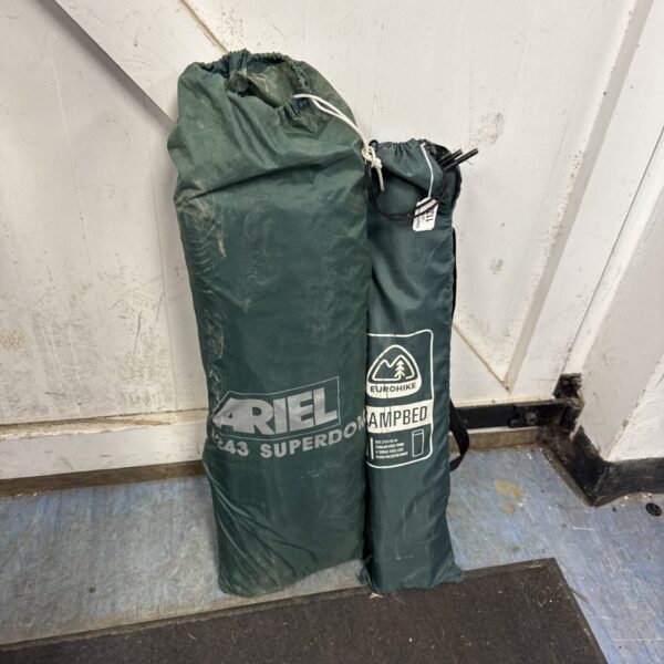 Used Eurohike Ariel Superdome tent for camping and outdoor adventures.