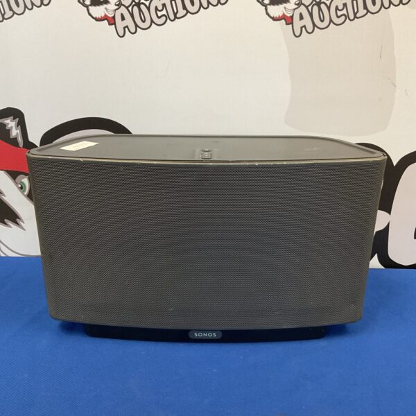 Front view of a black Sonos Play 5 wireless speaker.
