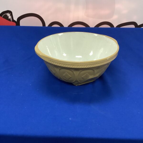 Vintage T G Green mixing bowl in classic green glaze.