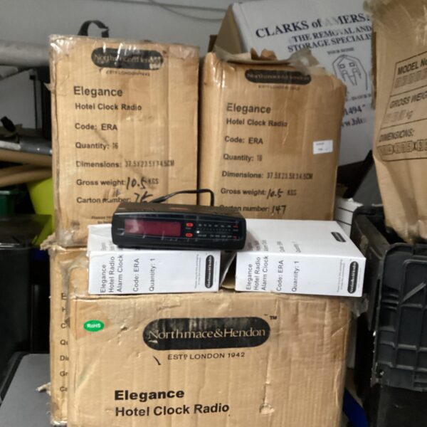 Lot of vintage Northmace radio alarm clocks in unrestored condition.