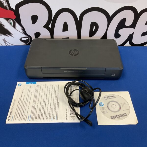HP Officejet 200 portable printer, compact and lightweight design.