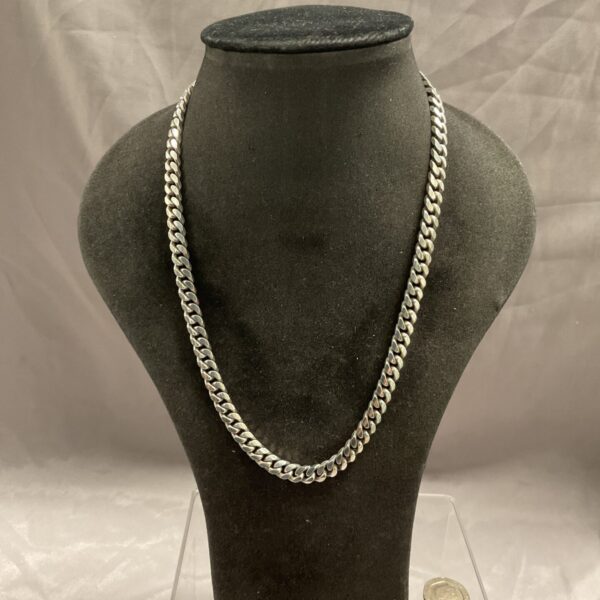 925 silver curb chain necklace, 18 inch, classic design.
