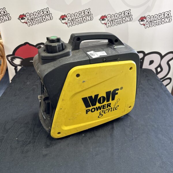 Yellow Wolf Power Genie 950 portable generator on display.