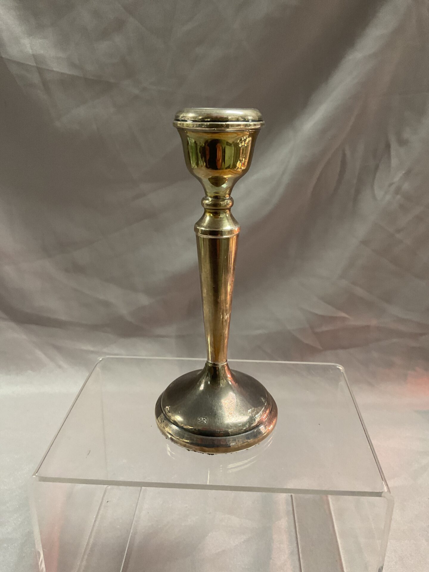 981 Hallmarked Silver 5.5” Candlestick filled