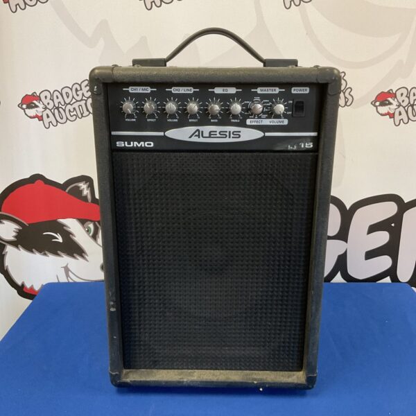 Front view of vintage Alesis Sumo 2-channel speaker.
