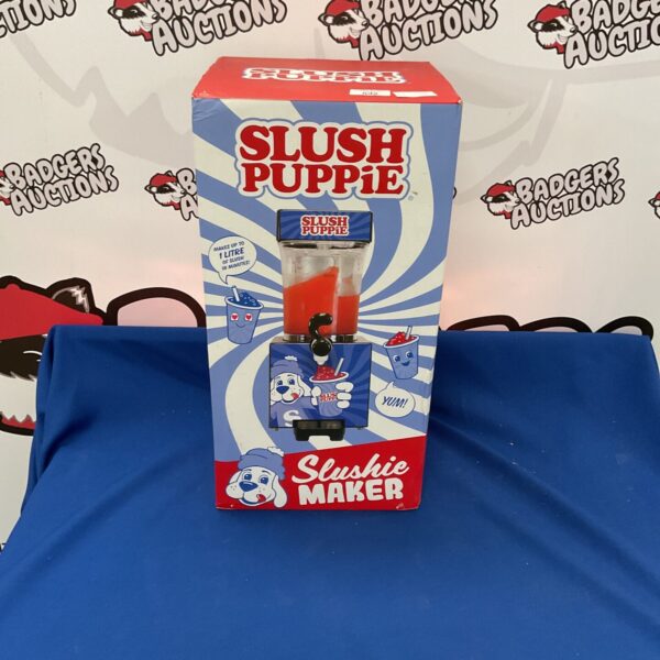 Front view of a Slush Puppie slushie machine.