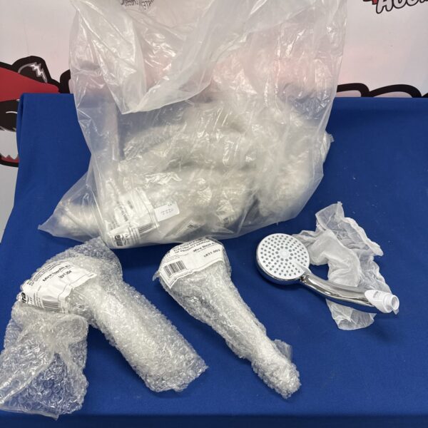 Assorted Mira shower heads in protective packaging, new condition.