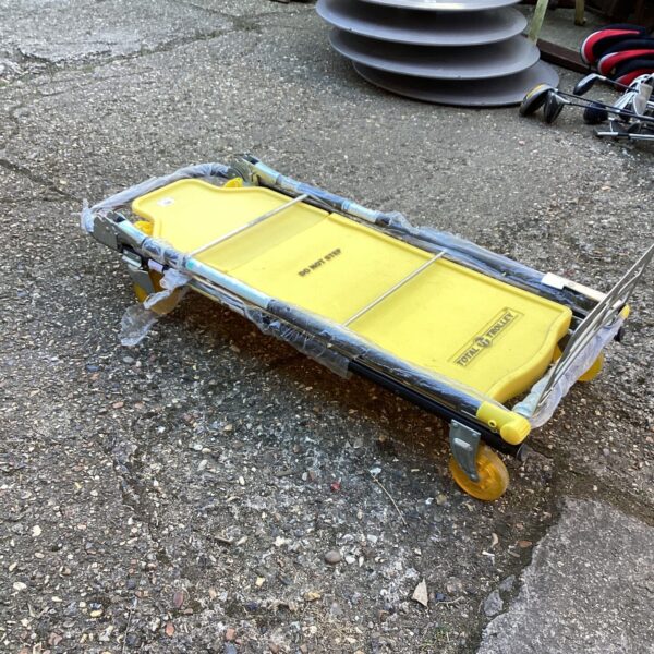 Yellow Total multi purpose trolley with folding handle and wheels.