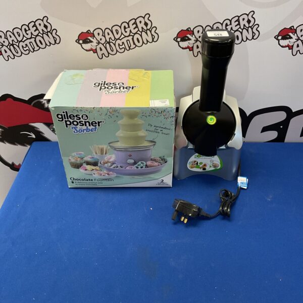 Giles & Posner chocolate fountain and Yonanas ice cream maker set.