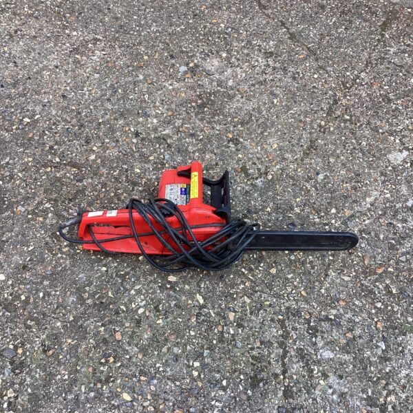 Used Sovereign electric chainsaw for garden and DIY tasks.