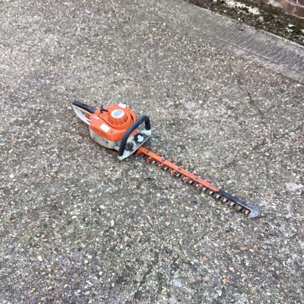 Used Stihl HS 56c hedge cutter for garden trimming.