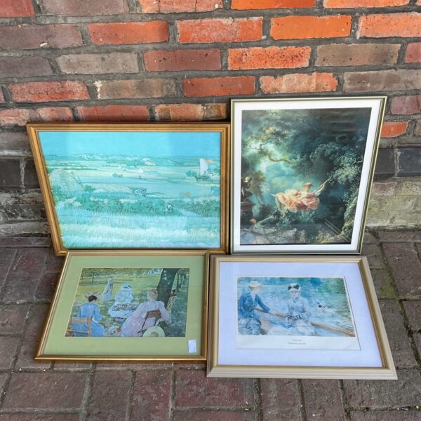 Vintage landscape print by Berthe Morisot, framed wall art.