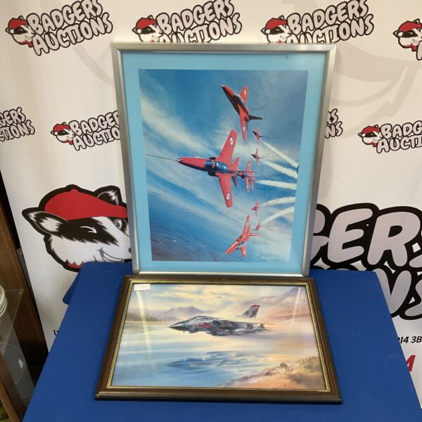 Framed Red Arrows print, dynamic aviation art for collectors.