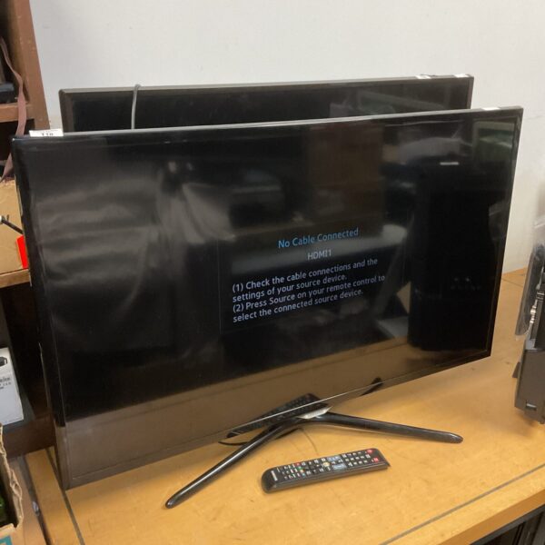 Samsung 39 inch smart TV for sale, front view.