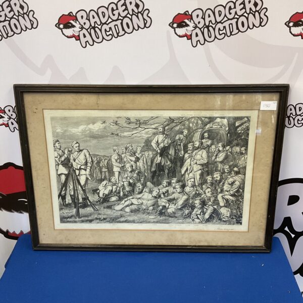 Antique engraving of campaign soldiers signed J B Wingman, 19th century.