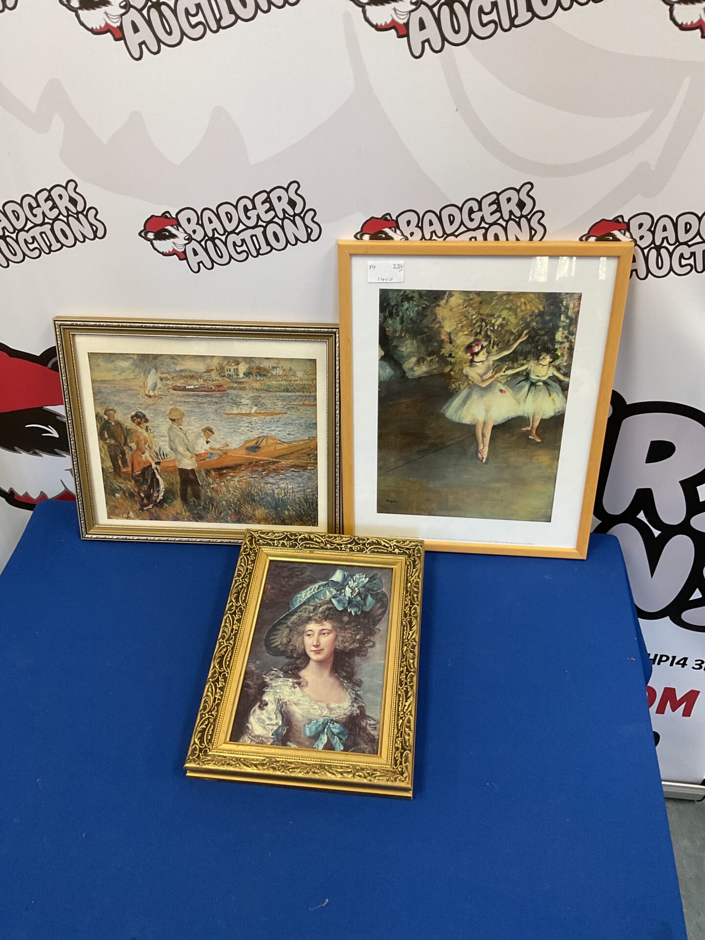 781 Three framed prints including edgar degas print