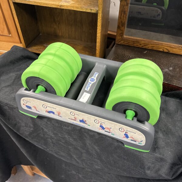 Vintage back baller exercise machine for core and back fitness.