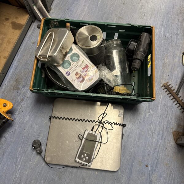 Vintage 200kg postage scales in a house clearance lot.