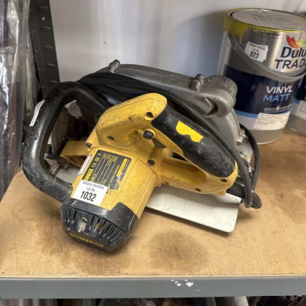 Vintage Dewalt circular saw, a classic power tool for woodworking.