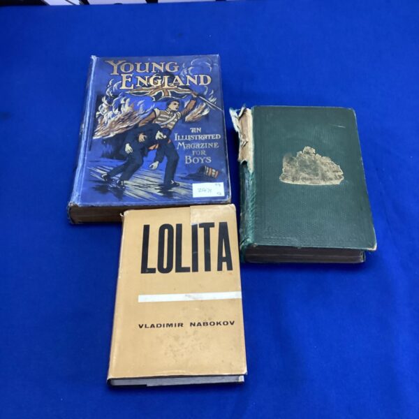 Vintage books lot featuring Young England illustrated book.