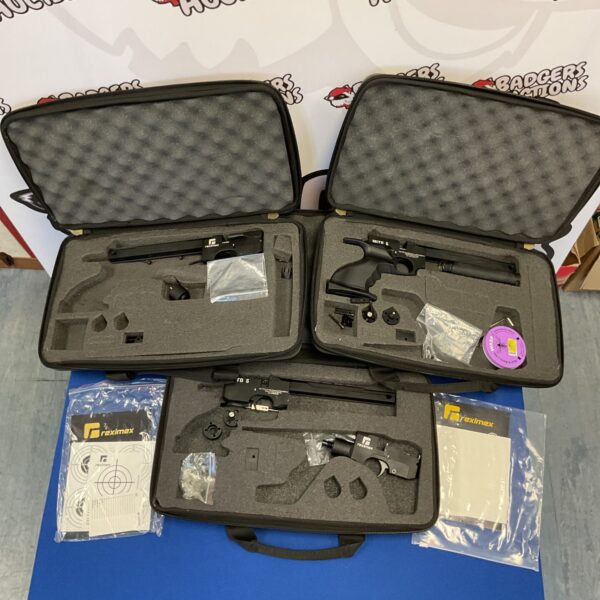Reximex gun cases containing MITO S firearm parts and accessories.