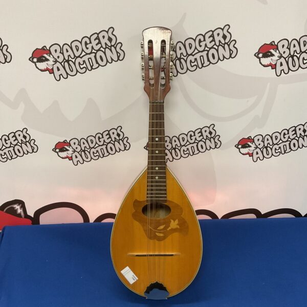 Vintage 8-string mandolin, antique musical instrument with warm patina.