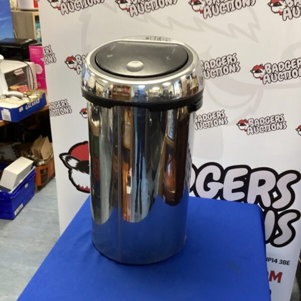 Stainless steel Brabantia kitchen bin with pedal operation.