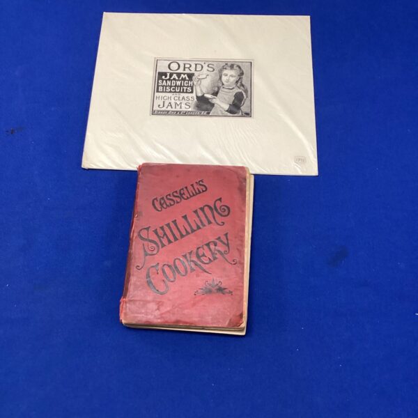 1890 Cassells Shilling Cookery book with Ords biscuit advertisement.