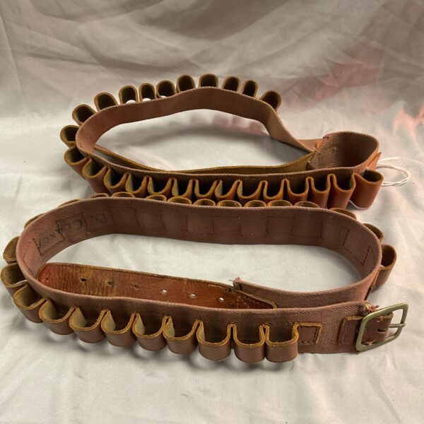 Vintage 12 gauge shotgun cartridge belt for hunting and shooting.