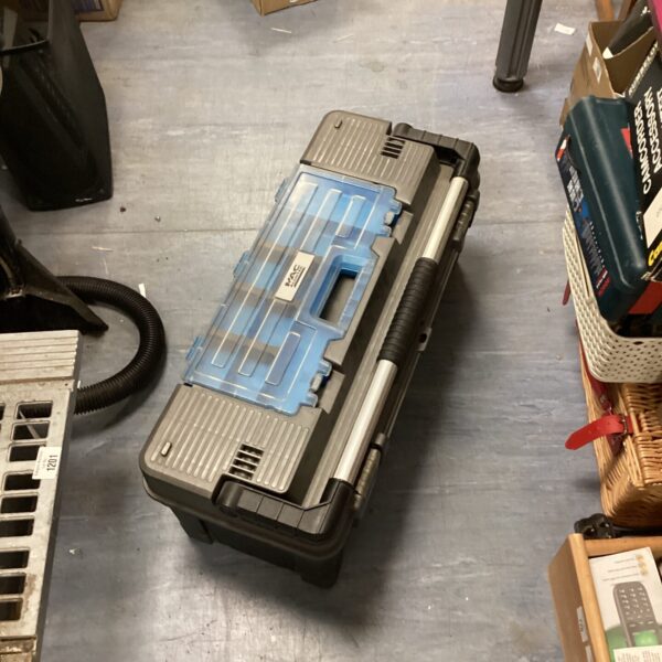 Used Mac Allister toolbox with a black and orange design.