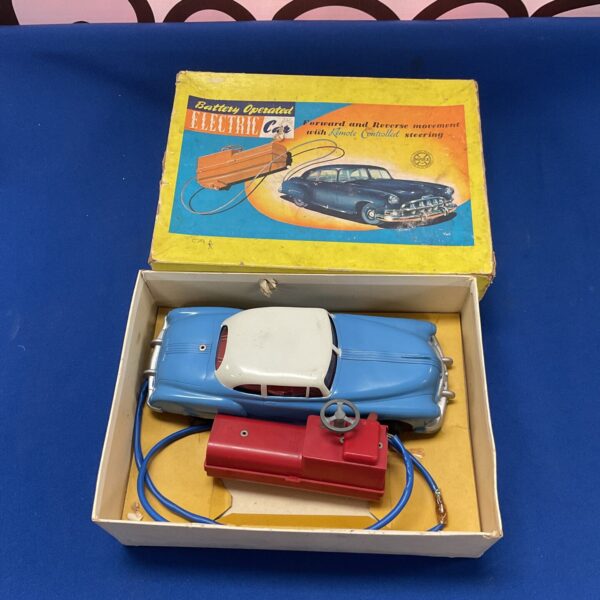 Vintage Marx electric car in original box, collectible toy.