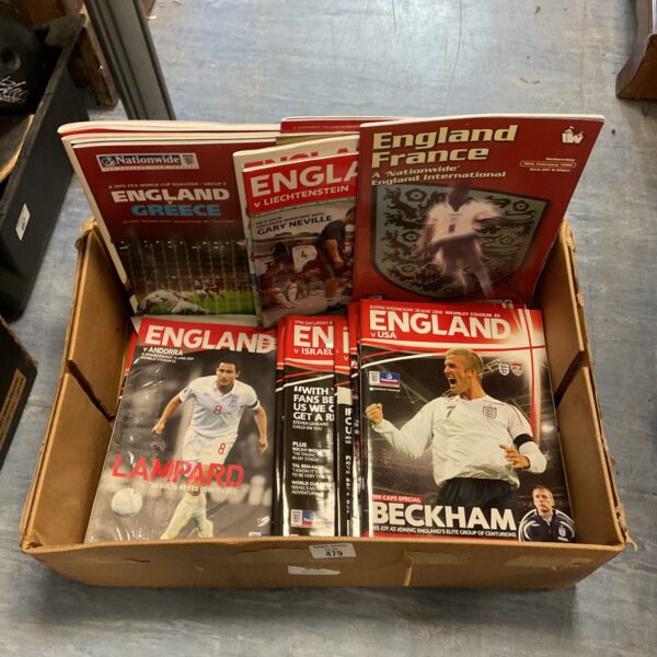 Vintage England football programs collection, Wembley Stadium.