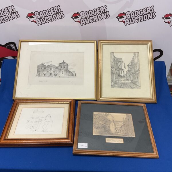 Framed vintage print of the York Shambles street scene.