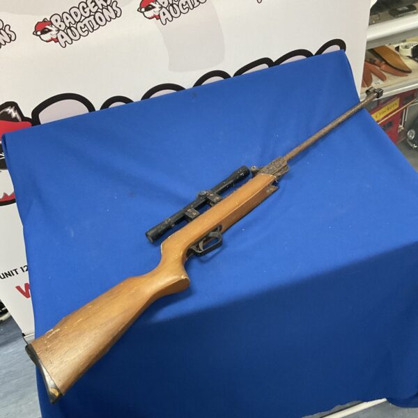 Vintage ASI Rangemaster .22 calibre air rifle with scope for collectors.