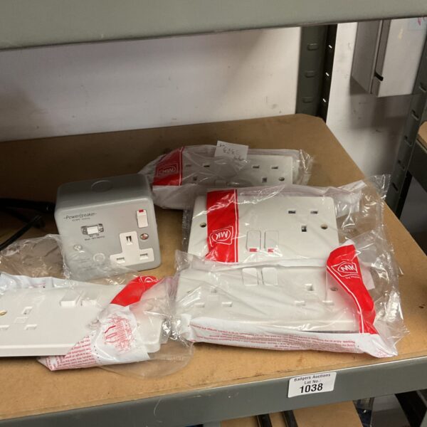 Collection of MK brand wall plug sockets for electrical installations.