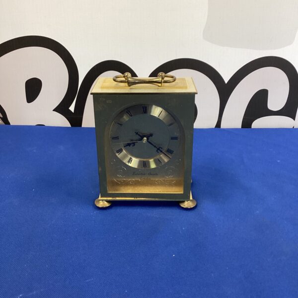 Vintage Eurastyle quartz carriage clock with brass case.