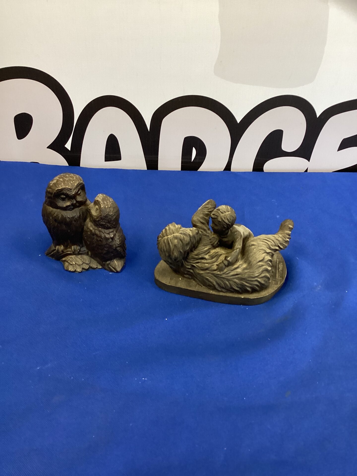 285 Two Resin Figures inc Boy with dog