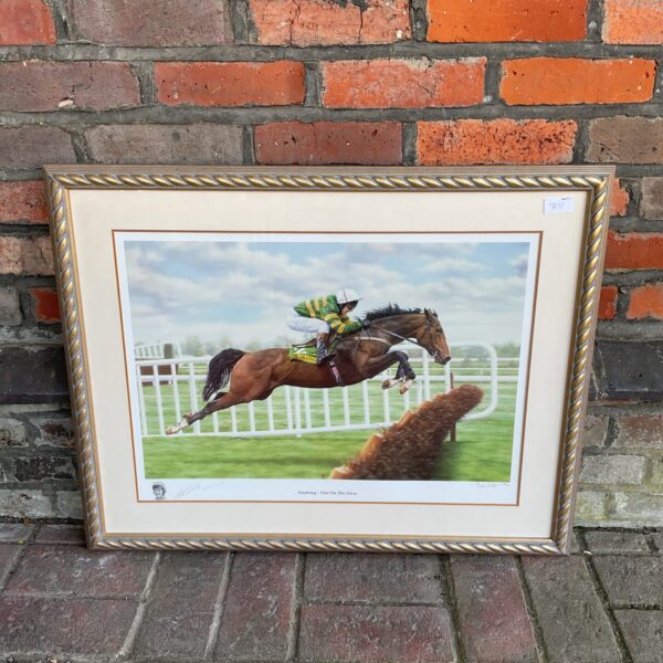 Signed limited edition Stephen Smith print of Istabraq horse racing.