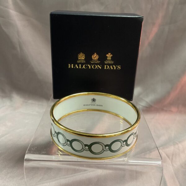 Vintage Halcyon Days enamel bracelet, 3 inches long, vibrant colour.