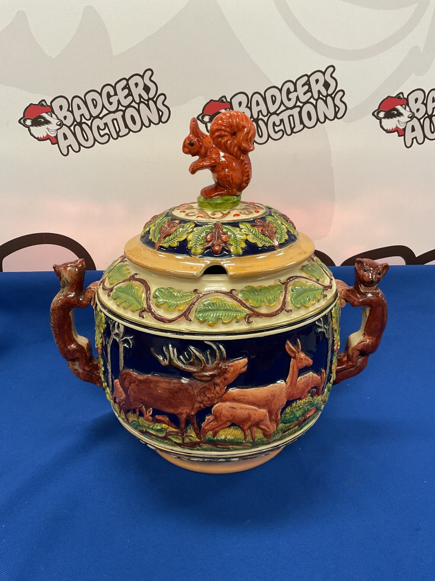 021 Gerz 1862 german punch bowl with stag & boar design