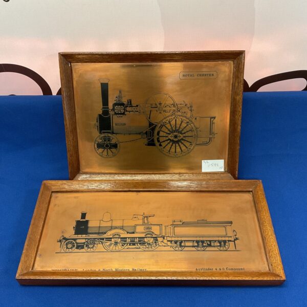 Antique copper etching of the Royal Chester steam train.