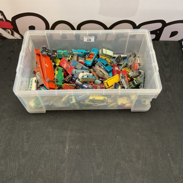 Large collection of vintage diecast model cars and trucks.