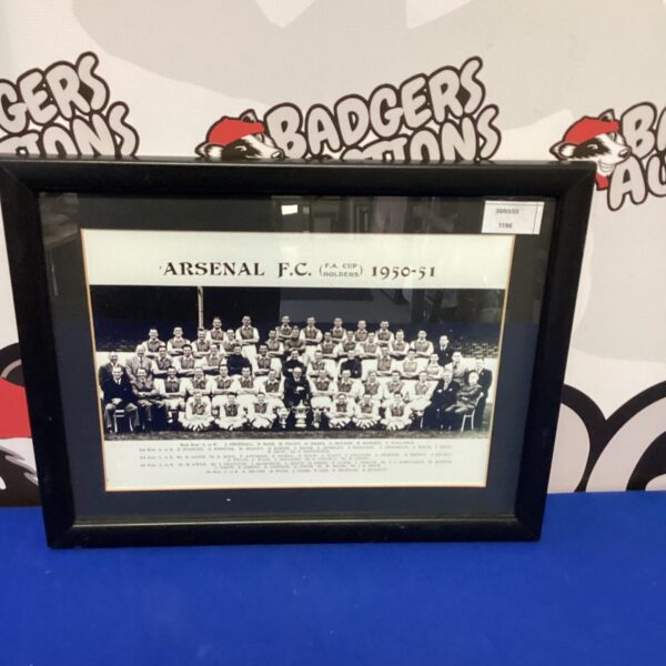 Vintage Arsenal 1950-51 team photograph, classic football memorabilia.