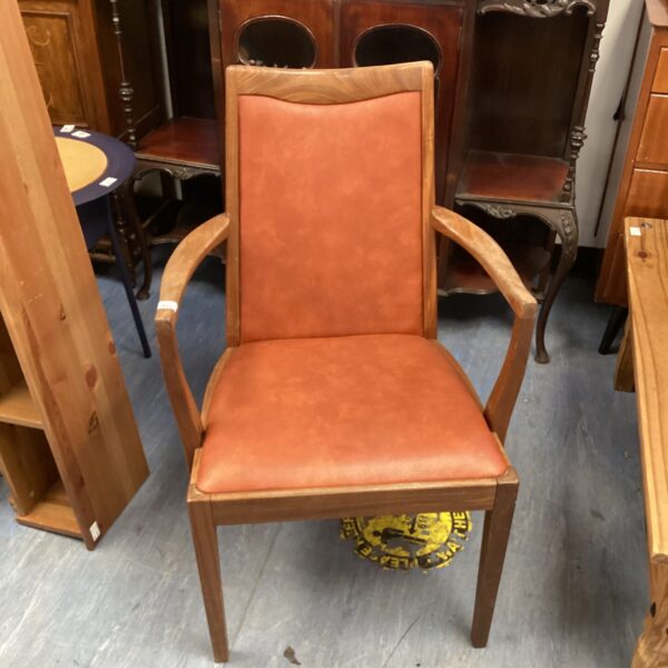 Orange G Plan Carver chair, vintage mid century modern design.
