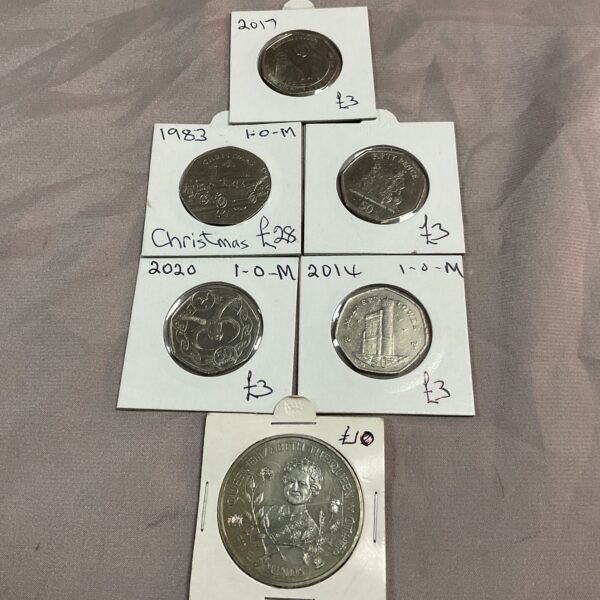 Isle of Man 50p and Guernsey £5 coin collection for collectors.
