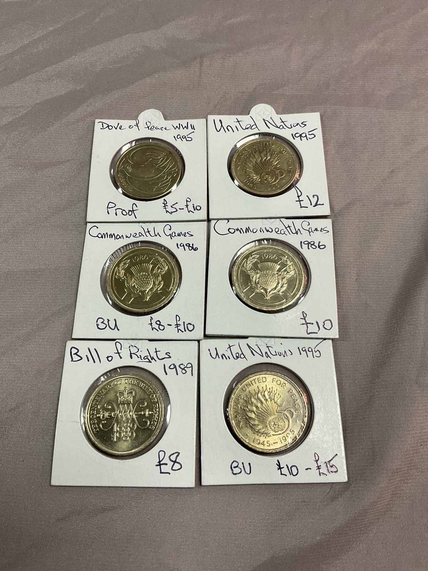 836 six Uncirculated £2 Coins Inc commonwealth games