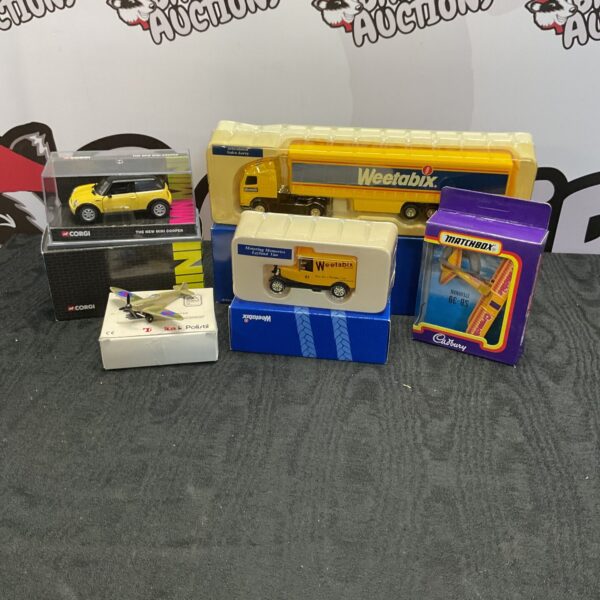 Diecast model collection including Corgi, Tonka, and Matchbox models.