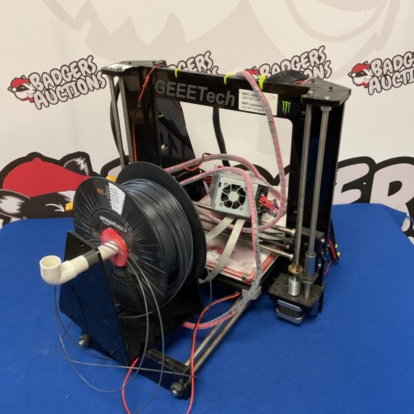 Geetech 3D printer with roll of filament for prototyping.